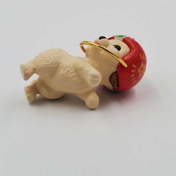 Hallmark Ornament Brother Dated 1993 Dog With Helmet On In Box - Picture 9 of 9